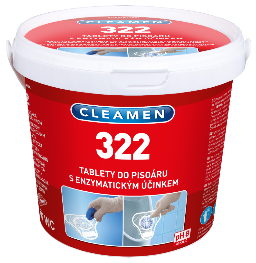 CLEAMEN 322 tablety do pisoáru s enzymatickým účinkem, 12 ks + sítko