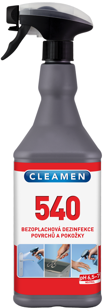 CLEAMEN 540 bezoplachová dezinfekce povrchů a pokožky 1 l
