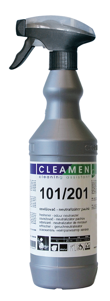 Osvěžovač vzduchu CLEAMEN 101/201, osvěžovač-neutralizátor pachů, 1L  s rozprašovačem, PROFESIONÁL