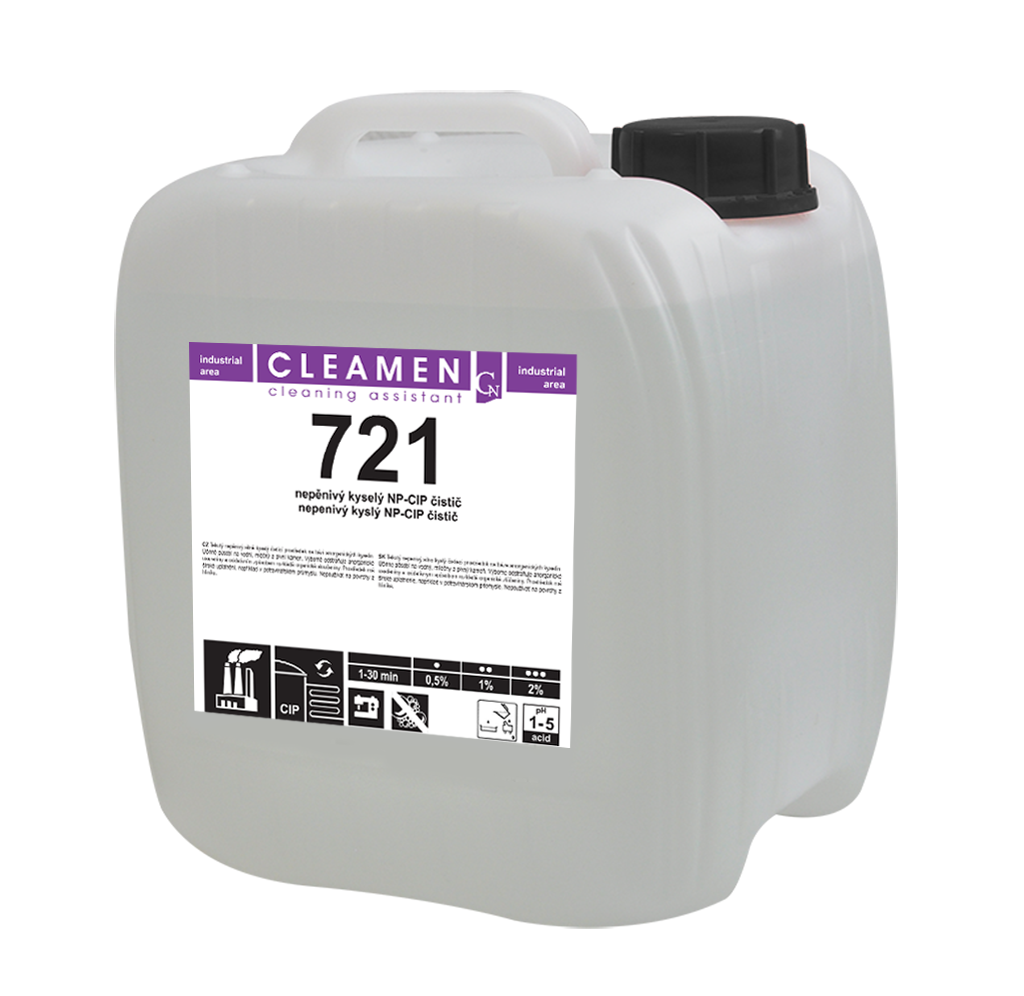 CLEAMEN 721 Nepěnivý kyselý NP-CIP čistič 12 kg