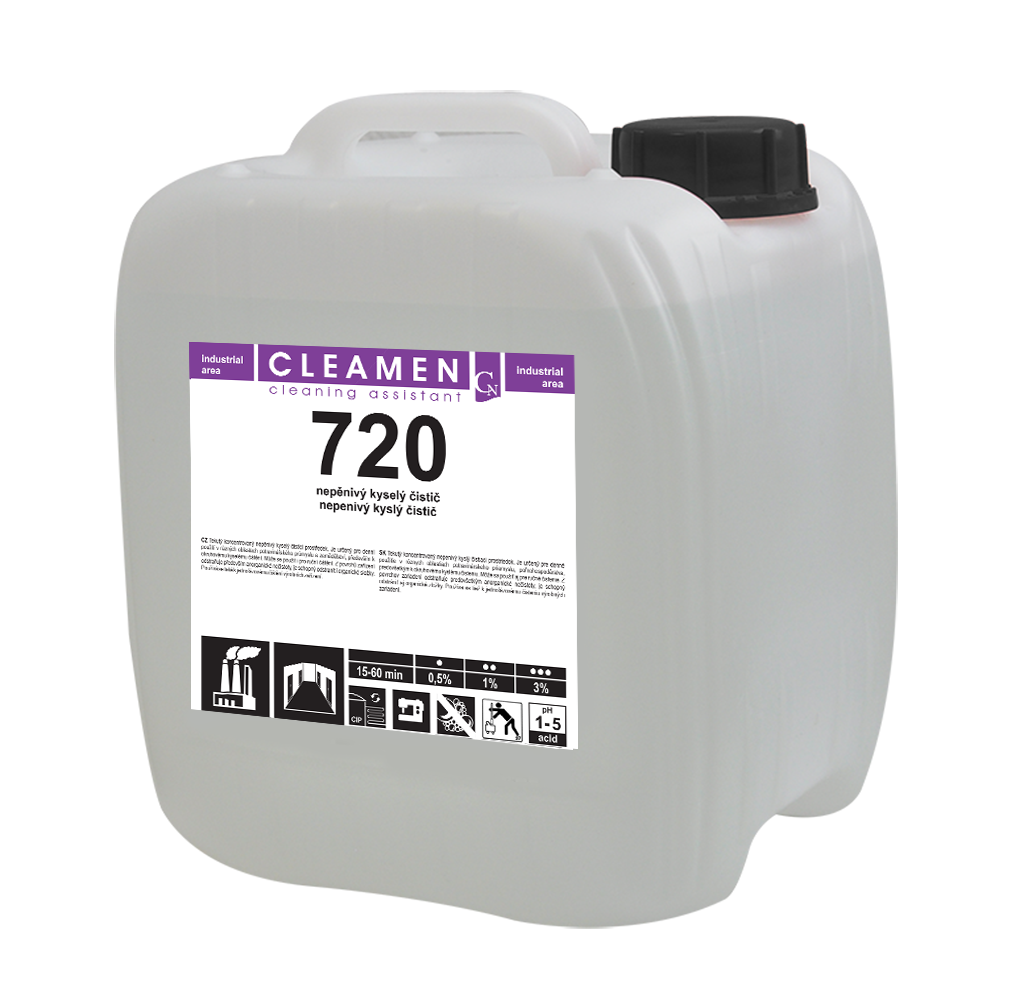 CLEAMEN 720 Nepěnivý kyselý čistič 12 kg