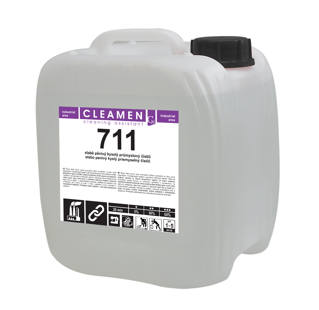 CLEAMEN711 Slabě pěnivý kyselý průmyslový čistič, 10,5kg