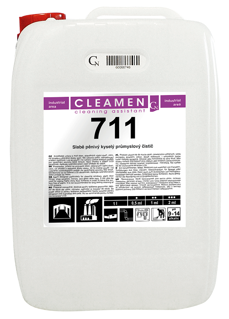 CLEAMEN 711 Slabě pěnivý kyselý průmyslový čistič, 21kg